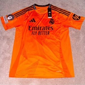 Real Madrid away jersey mbappe orange medium soccer 24/25 new with tags